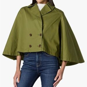The Drop Hayes Olive Green Cropped Trench Coat
